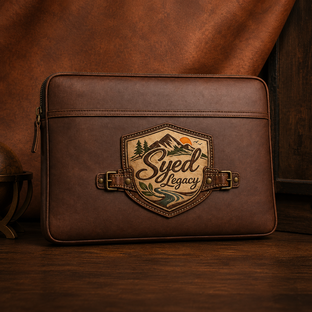 Premium leather laptop bag cover
