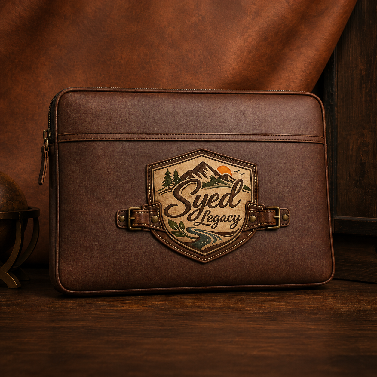 Premium leather laptop bag cover