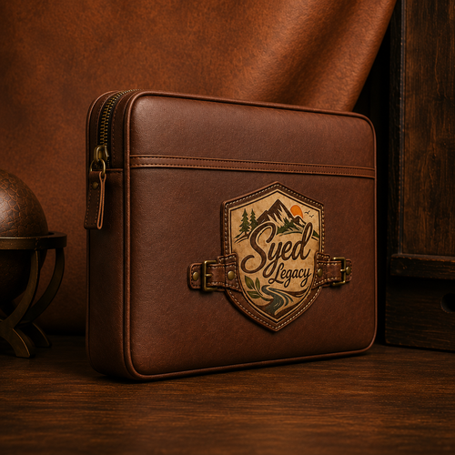 Premium leather laptop bag cover